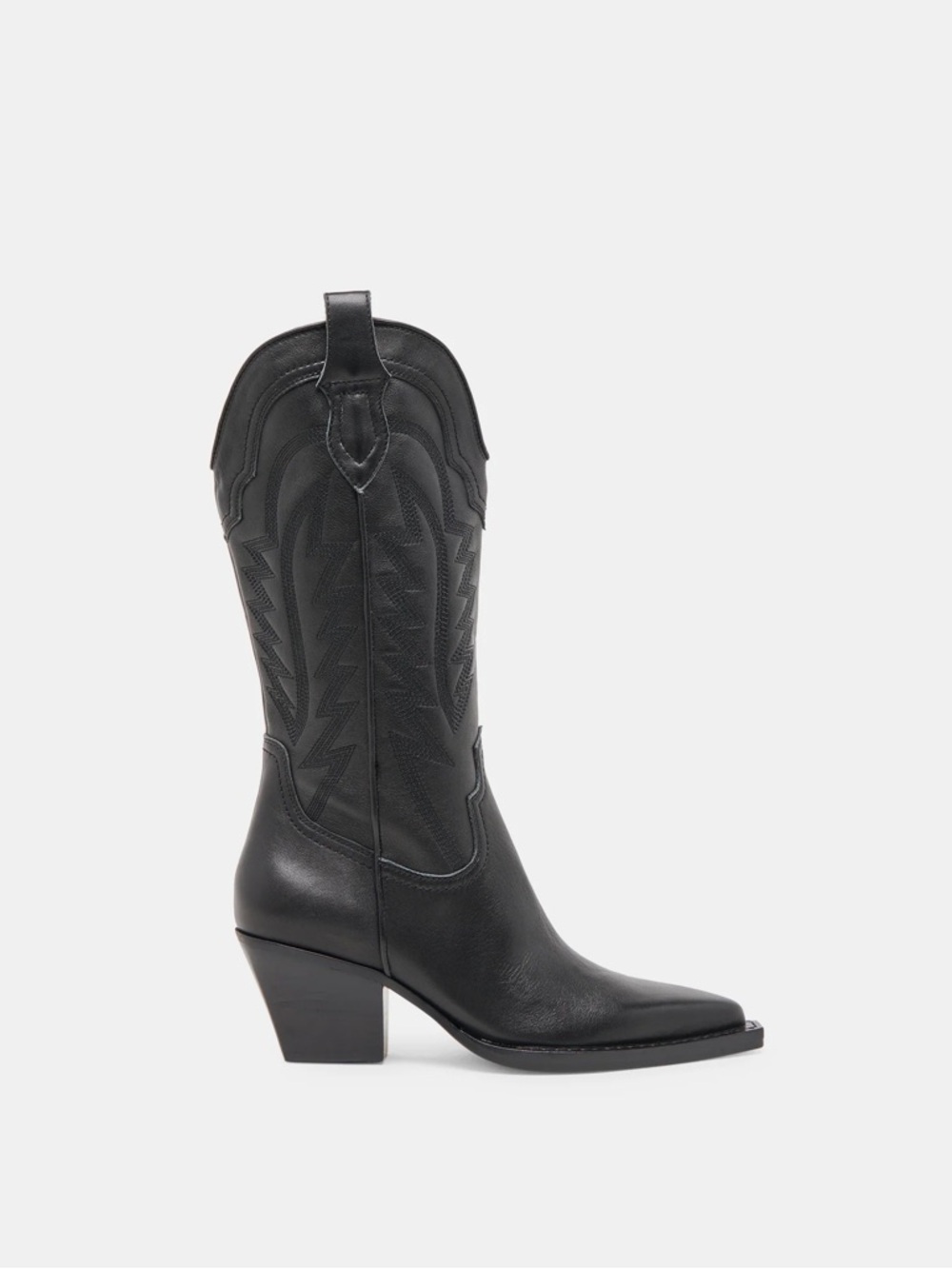 Dolce Vita WIDE CALF Ryland Black Western Mid-Calf Leather Boots